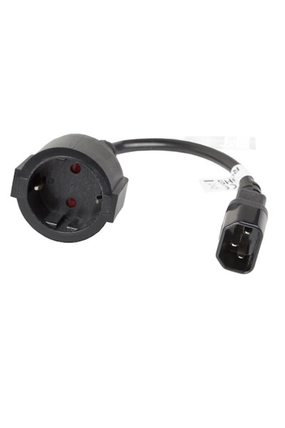 Lanberg Cablu prelungitor alimentare PC, 20 cm, 40987, IEC 320 C14 la Schuko ...
