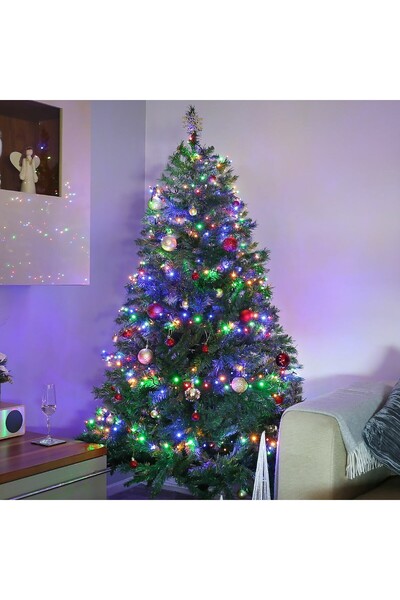 Flippy Christmas Light Installation, 45 m, 450 LEDs, Linear, Red/Blue/Red/Green, Flash, Remote-Controlled T