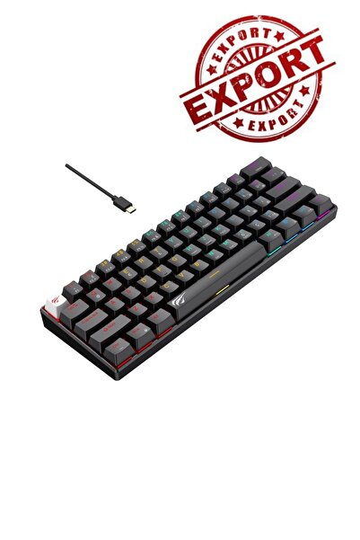 Havit Gamenote KB903L Red Switch Mekanik Klavye – Türkçe Q, Blended RGB Aydınlatma, %60 Kompakt Tasarım