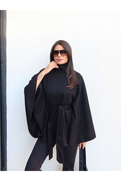 ESRAHELVACI Παντζόνι με ψηλό γιακά και καστανό χρώμα