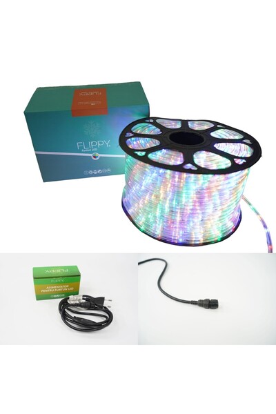 Flippy Instalație de Crăciun, 26 m, 624 LED-uri, Multicolor, Transformator, S...