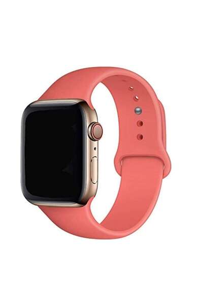 Bibilel Silicone strap for Apple Watch, compatible with size 42/44 mm, Salmon Pink, BBL1792