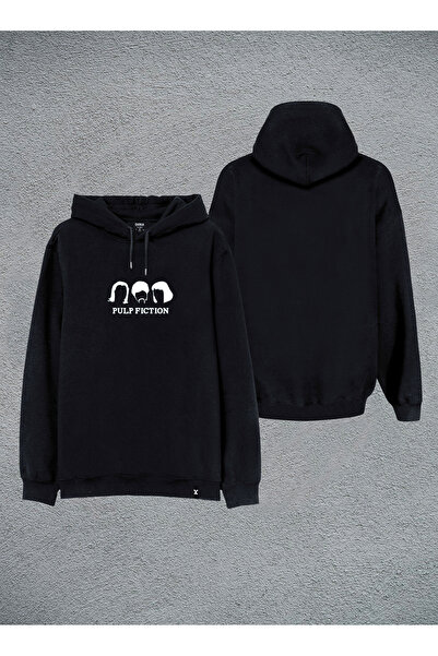 MODA Pulp Fiction Cheap Novel cu imprimeu Hanorac negru cu glugă Swea tricou ...
