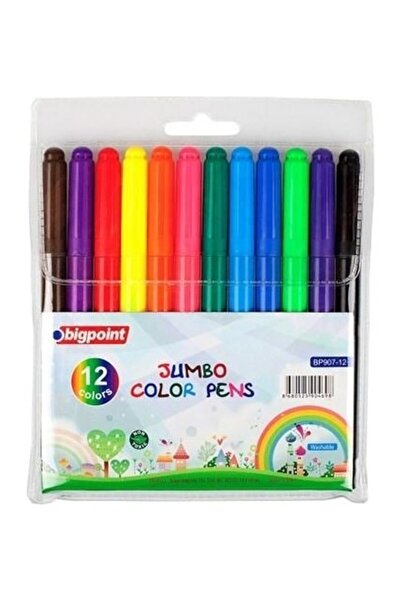 Bigpoint Jumbo Felt Tip Pen Set, 12 Pieces in Pp Box