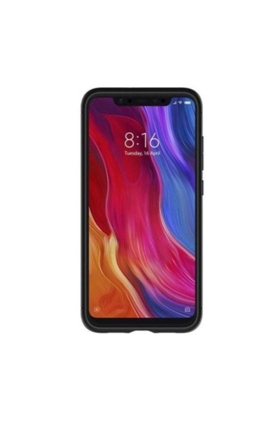 SOHO Rear Case / Protective Silicone Case with Carbon Inserts for Xiaomi Mi8