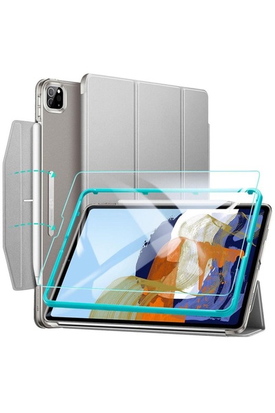 SOHO AntiShock book cover case compatible with Apple iPad Pro 11'' 2021 with stand, includes bumper and foil