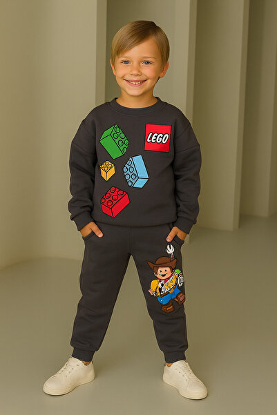 KOKOŞ BEBEK Lego X Toy Story Children's Tracksuit Set – Anthracite (31490) Ages 3-10