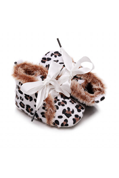 Superbaby White fur booties - Animal print