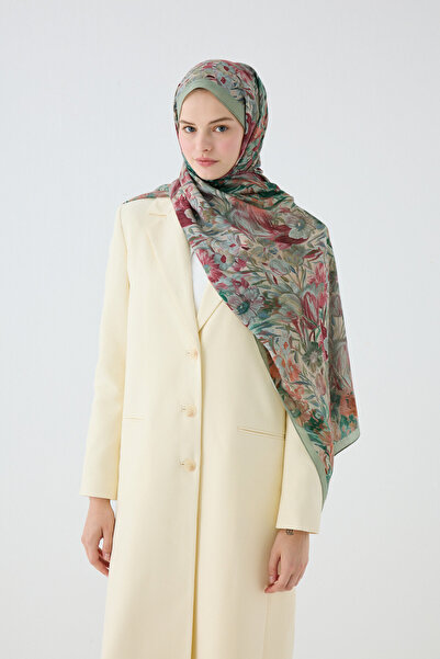 cs camellia scarf Paradise Kraş Şal - Yeşil