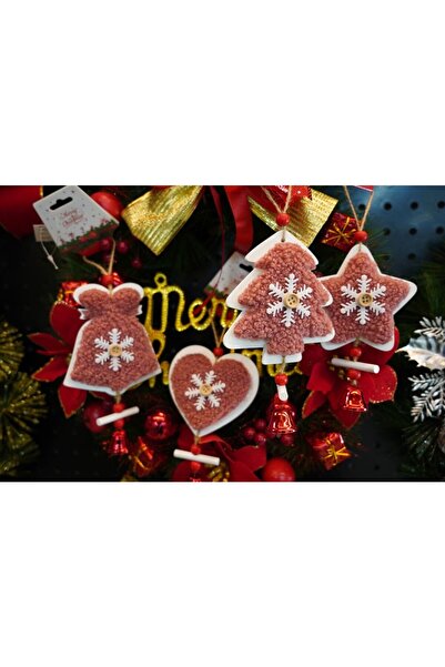 Flippy Ornament de brad broderie cu stea, Flippy, roz, lemn, 18 cm