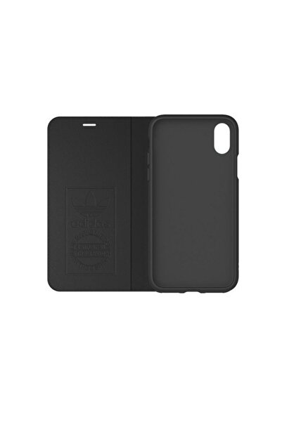 adidas Husa Flip Cover pentru iPhone X, din piele intoarsa, Negru
