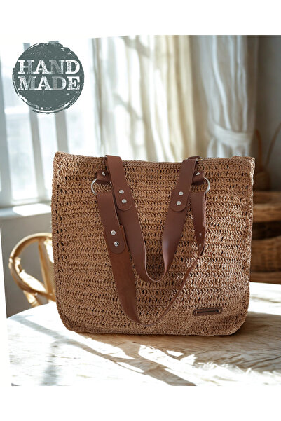 colorato corvo SAMAN RENGİ KAĞIT İP KADIN OMUZ ÇANTASI