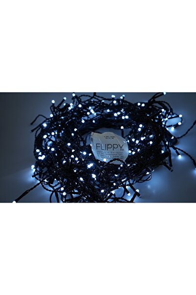 Flippy Professional Christmas Lights Outdoor IP65, 220m, 5280 Large LEDs, Fringe Style, Cool White, Flash,
