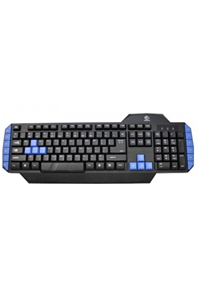 Bibilel Gaming wired keyboard, ULTRA responsive with 12 multimedia buttons, USB, Black/Blue