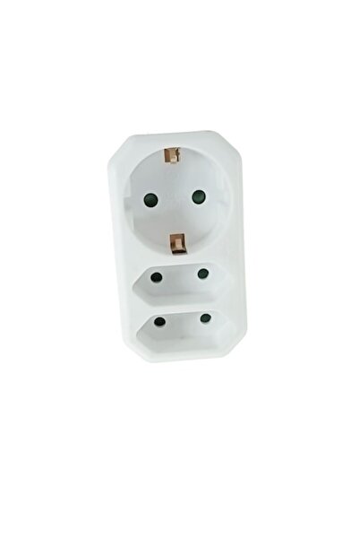 Bibilel Triple Socket Adapter with 1 x Schuko and 2 x Euro