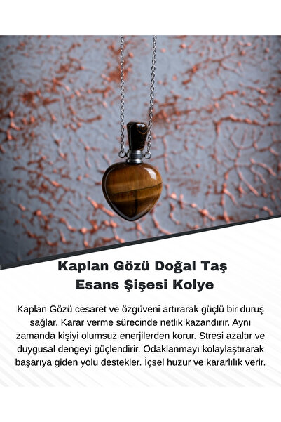 Saff Doğal Taş قلادة زجاجة من حجر عين النمر الطبيعي