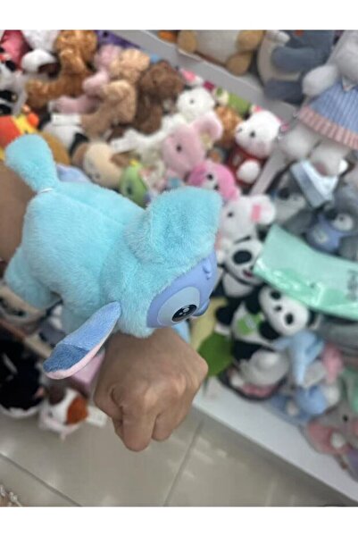 Genel Markalar Stitch peluş kola takılan model pembe renk müzikli ışıklı ve kuyruğu dönen stich oyuncak