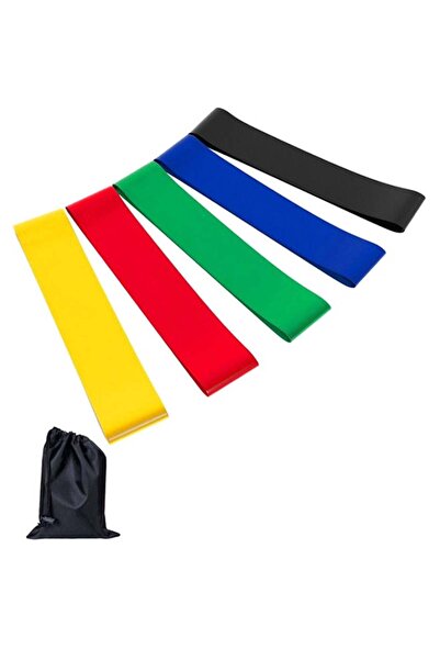 Generic 5-Piece Exercise Resistance Loop Band Set With Bag 12inch