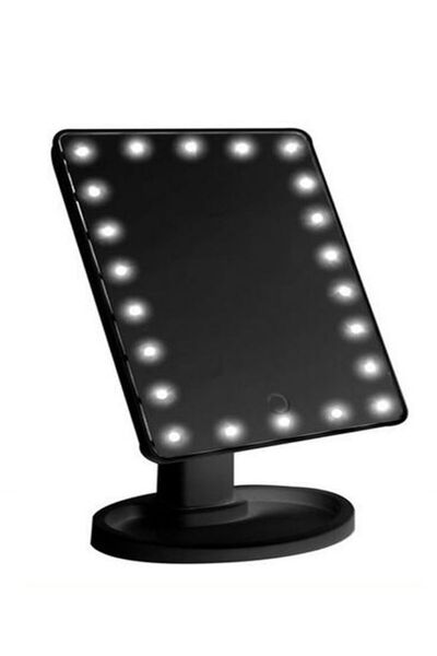 Generic مرآة مكياج احترافية تعمل باللمس LED باللون الأسود