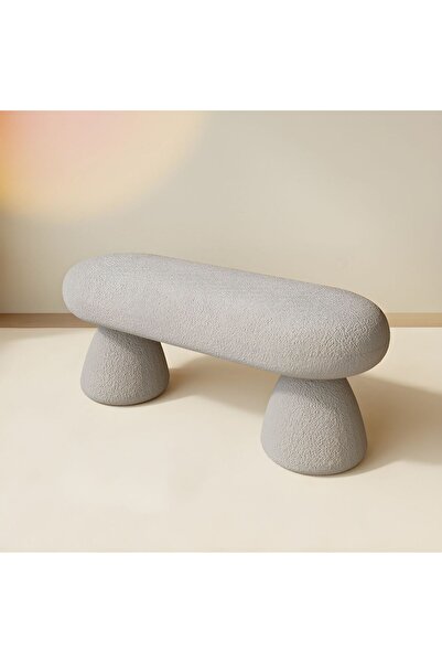 SCY Olverina Modern Teddy Kumaş Puf Bench Rahat Oturma Yatağı Kanepe