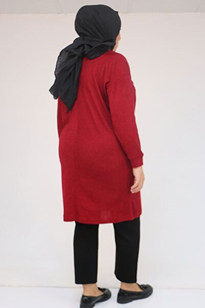 Eslina 58148 Plus Size Low Sleeve Mir Tunic - Burgundy