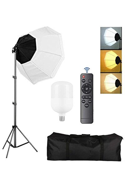 AGD Softbox Photography Lighting Set with 200W Tricolor LED Lamp, 3000-6500K