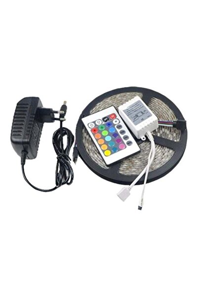 Generic RGB LED Strip Light With Remote Control Black/Clear 5meter