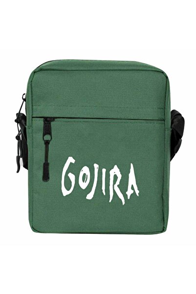 CrowsGate حقيبة كتف بشعار Gojira باللون الأخضر