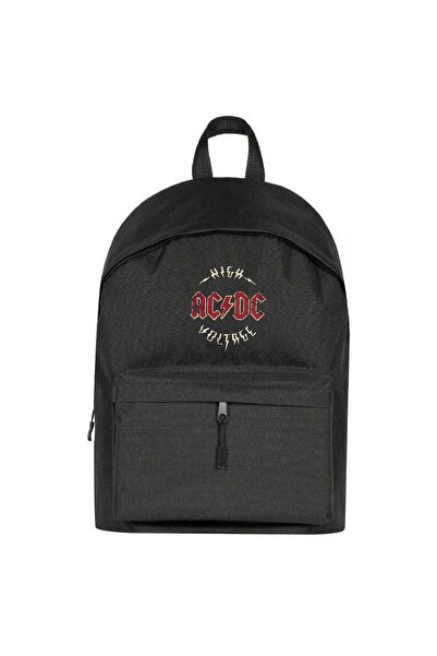 CrowsGate حقيبة ظهر Ac Dc Vintage باللون الأسود