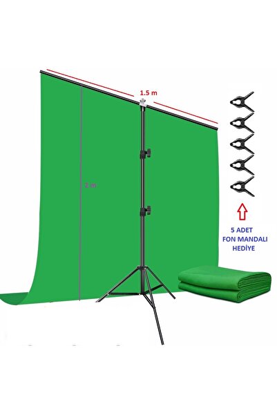 novatechpro green screen greenbox chromakey T Stand Bar 150x200cm Yeşil Fon Perde Background Backdrop Çekim set