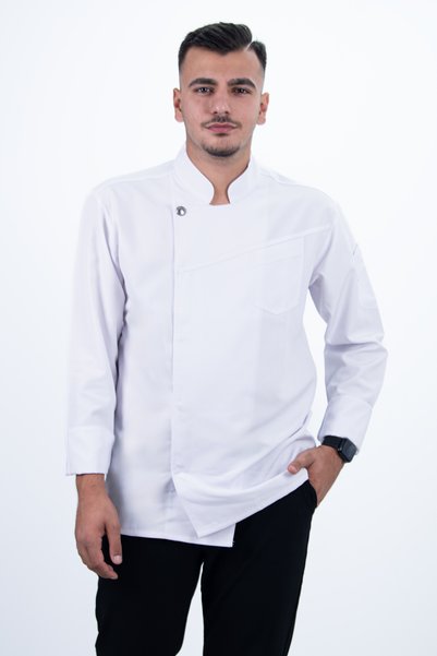 Das Uniform قميص طاهي من الجبردين بتصميم عين الطائر الواحدة، زي طاهي، زي موحد للطهاة