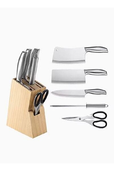 AGD 5-Piece Knives Set With Stand Silver/Black