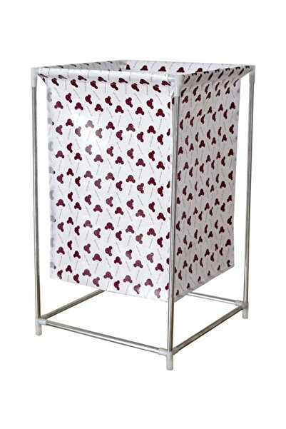 Generic Multifunction Cartoon Laundry Basket White/Brown 32.5 x 32.5 x 52 centimeter