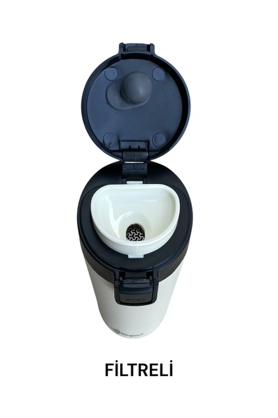 Penguen Herbal Tea Thermos with Filter Hot Cold Strainer Hand Thermos Vehicle School Work Travel Cup Thermos 380ml