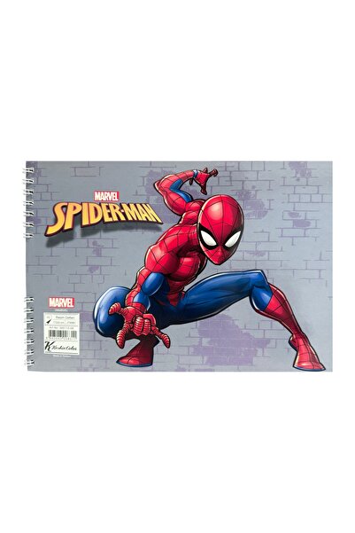 KESKİN COLOR دفتر رسم سبايدر مان فاخر غير مبطن بتصميم سبايدر مان المرخص، 15 ورقة، 17x25 - قطعة واحدة