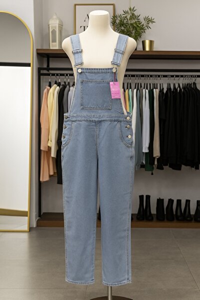 Butik Jean Kot Salopet Bahçıvan Tulumu