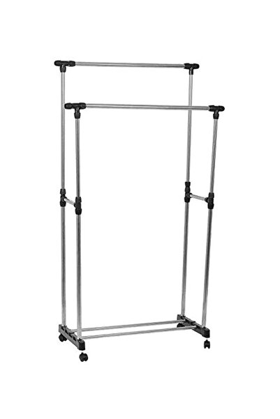 Generic Extendable Double Garment Rack Silver/Black