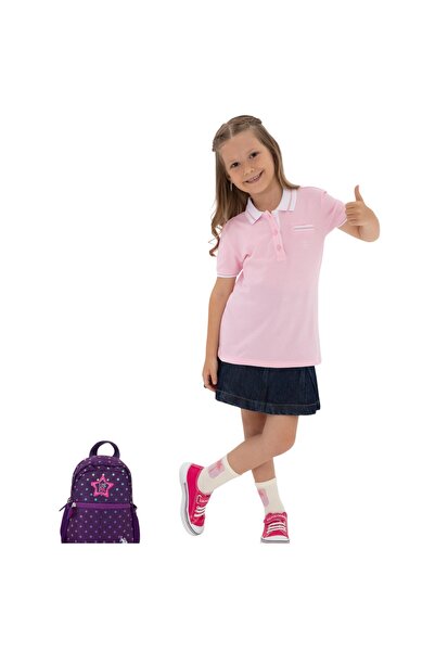 U.S. Polo Assn. Βασικό μπλουζάκι για κορίτσια με λαιμόκοψη πόλο χωρίς λειτουρ...