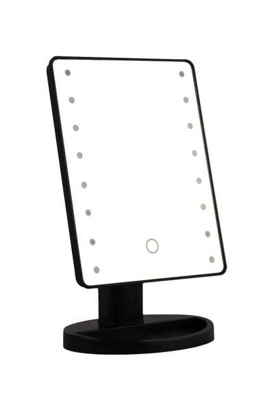 Generic مرآة زينة LED تعمل باللمس باللون الأسود