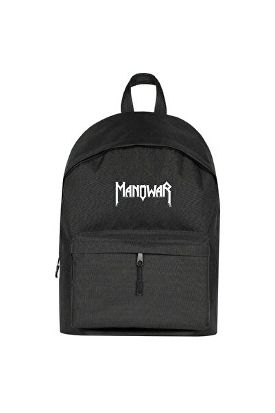 CrowsGate Manowar Logo Classic 2 Backpack Black Color