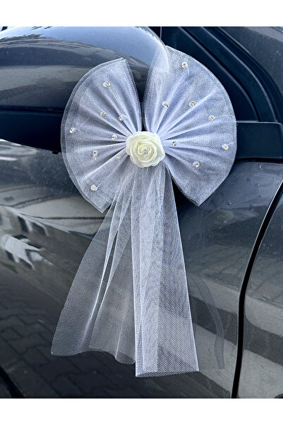 Bonicce 10 Adet Çiçekli Pırıltılı Düğün Arabası Süsü Gelin Arabası Konvoy Süs...