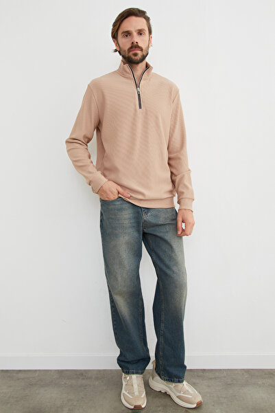 Fulla Moda Φούτερ με μισό φερμουάρ με κορδόνια