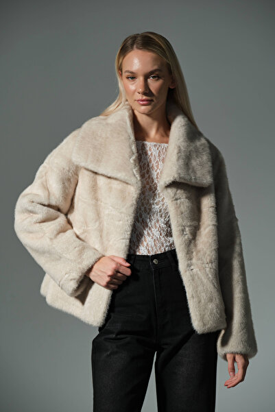 Maule Γυναικείο παλτό @Milano, εσωτερικά από ψεύτικο σουέτ, εξωτερικά από ψεύτικη γούνα, μαλακό χρώμα