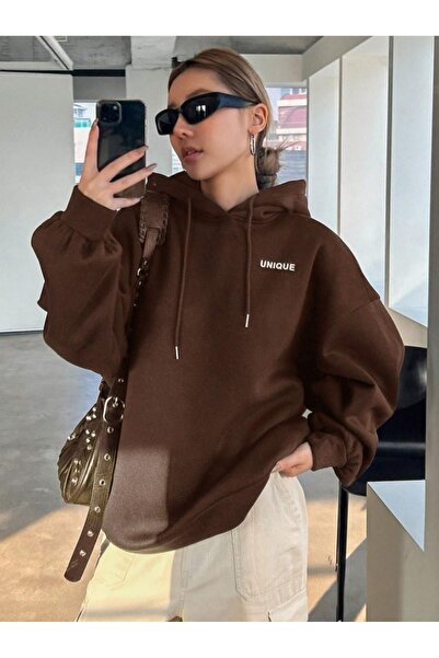 AFROGİYİM Φούτερ με κουκούλα με 2 κλωστές με ομοιόμορφο σχέδιο Unisex