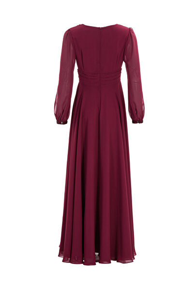 Swing Γυναικείο βραδινό φόρεμα 5AI17100 Μπορντό