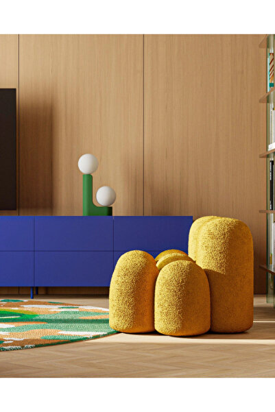 SCY Monteria Dilimli Görünüm Modern Puf Bench Montajsız Berjer