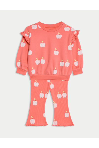 Marks & Spencer Pamuk Karışımlı Desenli Üst ve Alt Takım