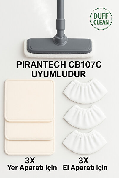 DUFF CLEAN Pirantech Cb107 C Buharlı Temizlik Makinesi Uyumlu Yedek Mikrofibe...