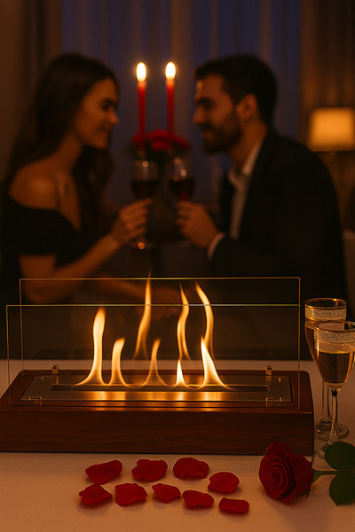 Trihome Mega Boy Masaüstü Ahşap Bioethanol Şömine – Dekoratif & Hediyelik Cev...