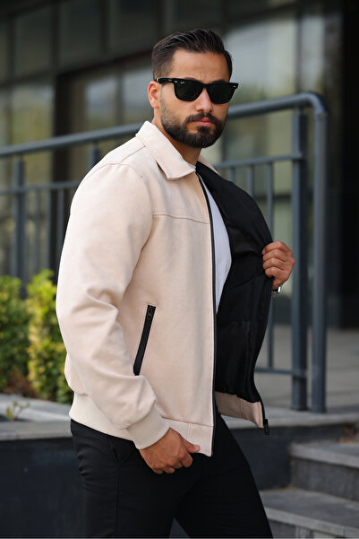 BASEL.CO Ανοιξιάτικο σουέτ μπουφάν με γιακά πόλο